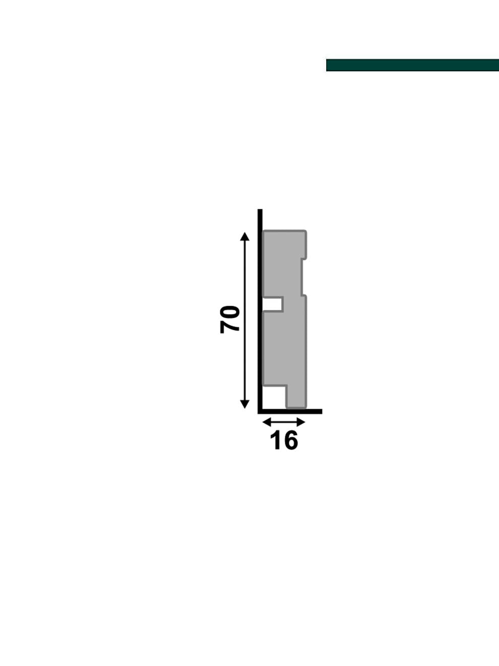 Rodapé 456 Cinza titanium – 7cm - Barra -  Santa Luzia