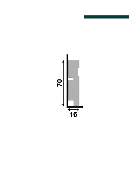 Rodapé 456 Cinza titanium – 7cm - Barra -  Santa Luzia