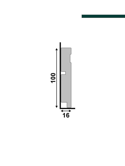 Rodapé 457 Cinza Titanium – 10cm - Barra -  Santa Luzia