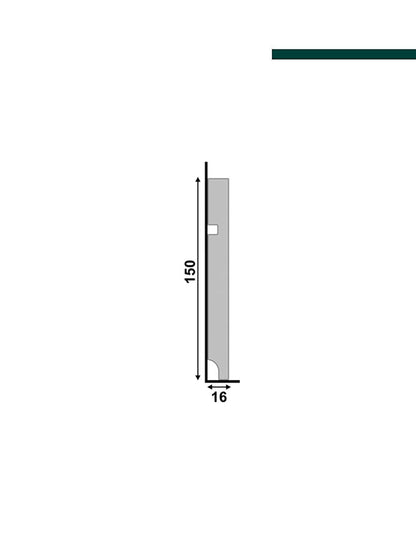 Rodapé 480 Cinza Glacial – 15cm - (CX C/10 PEÇAS)-  Santa Luzia