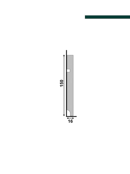 Rodapé 480 Cinza Titanium – 15cm - (CX C/10 PEÇAS) -  Santa Luzia
