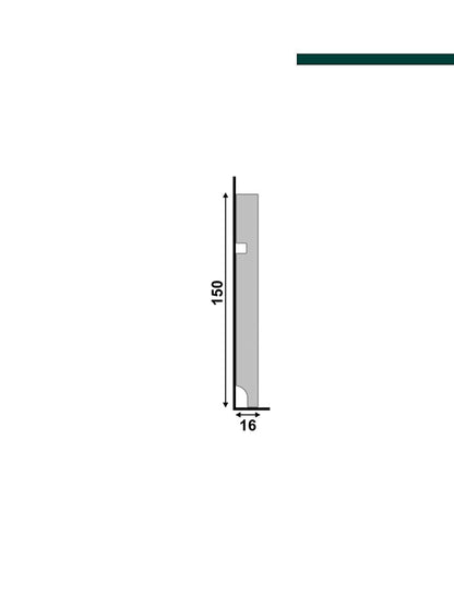 Rodapé 496 Cinza Glacial – 15cm - (CX C/10 PEÇAS) -  Santa Luzia