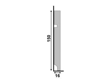 Rodapé 496 Cinza Titanium 15cm - (CX C/10 PEÇAS) - Santa Luzia