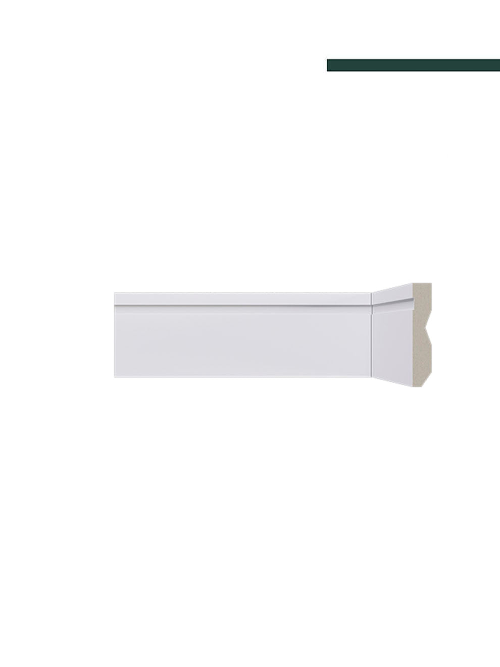 Rodapé Lev72 poliestireno branco c/ friso – 7cm - Barra  - Santa Luzia