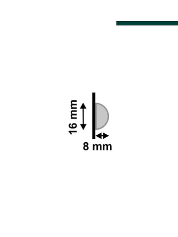 Santa Luzia - Meia cana 597 curva branca 16x8mm (PACOTE C/ 5 PEÇAS) 2,80m