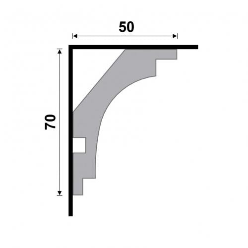 Rodateto 475 Branco 240cm x 70mm x 50mm - Santa Luzia