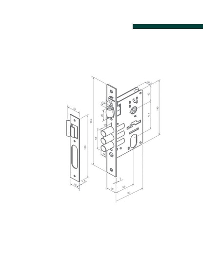 IMAB - Fechadura Externa 4910 INOX ROLETE cromado E81