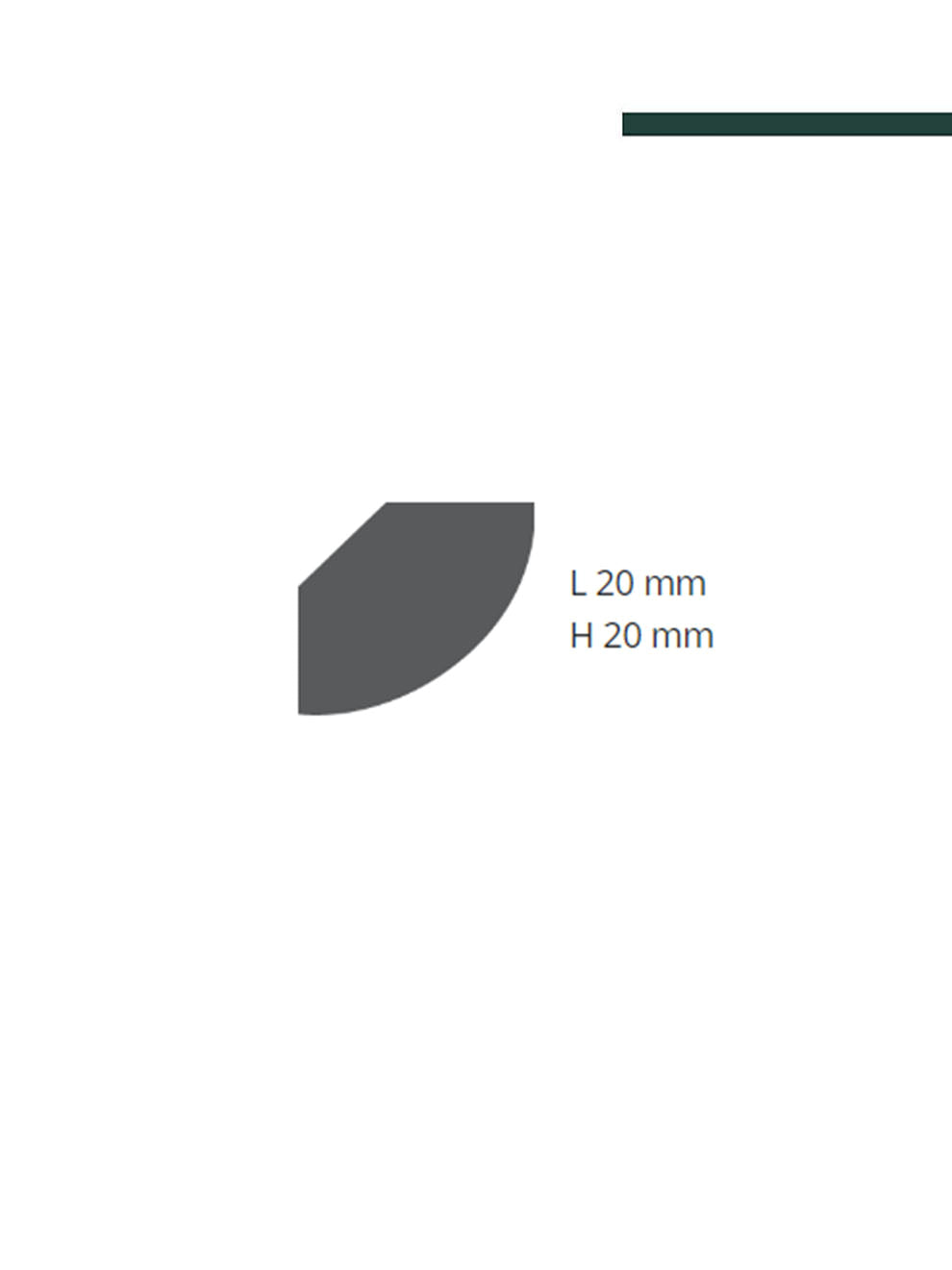 GART - Moldura Nomastyln MOD QR 20mm x 20mm x 2,00m - PEÇA