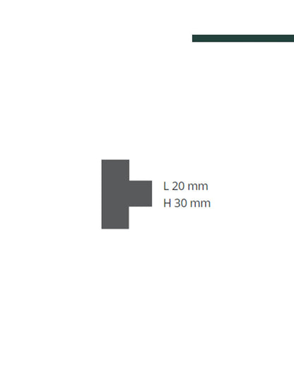 GART - Moldura Nomastyln MOD T4 20mm x 30mm x 2,00m - PEÇA