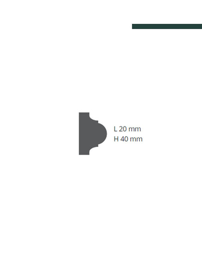 GART - Moldura Nomastyln MOD S4 20mm x 40mm x 2,00m - PEÇA