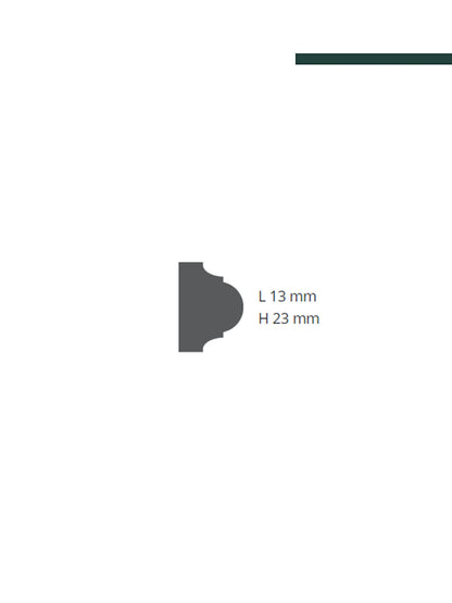 GART - Moldura Nomastyln MOD SP3 13mm x 23mm x 2,00m - PEÇA