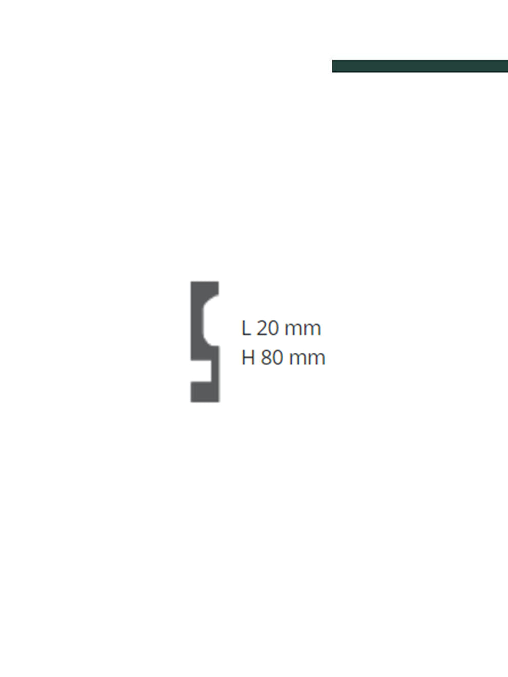 GART - Rodapé Wallstyl IL11 LED 20mm x 80mm x 2,00m - PEÇA