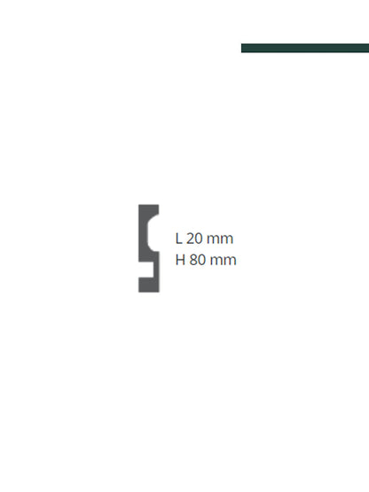 GART - Rodapé Wallstyl IL11 LED 20mm x 80mm x 2,00m - PEÇA