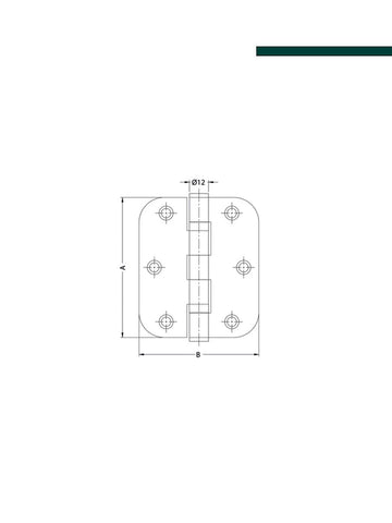HAFELE - Dobradiça com rolamento 3, 5x3x2, 5mm inox polido