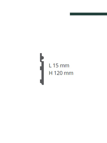 GART - Rodapé Wallstyl FL02 15mm x 120mm x 2,44m - PEÇA