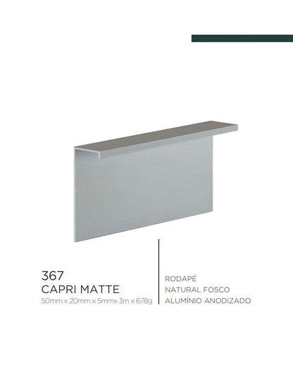 Viscardi - Perfil Capri Matte (367) 294 Natural Fosco 20mm x 50mm x 5mm x 3m (5 peças)