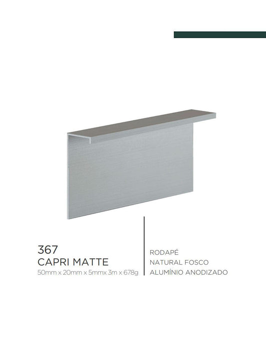 Viscardi - Perfil Capri Matte (367) 294 Natural Fosco 20mm x 50mm x 5mm x 3m (5 peças)