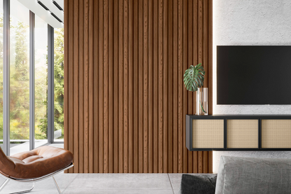 Painel Ripado em MDF Freijó 50mm x 2,65 x 1m (CX C/ 5 peças) - Linea