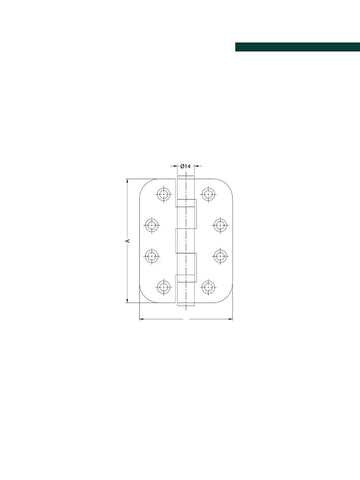 Hafele - Dobradiça com rolamento 4, 0x3x3, 0mm inox polido