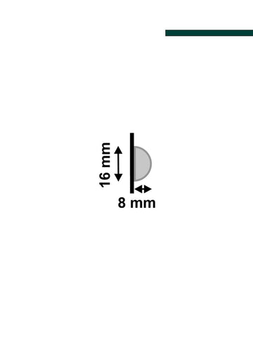 Santa Luzia - Meia cana 597 Curva Cinza Glacial 16x8mm (PACOTE C/ 5 PEÇAS) 2,80m