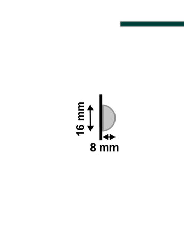 Santa Luzia - Meia cana 597 Curva Fendi 16x8mm (PACOTE C/ 5 PEÇAS) 2,80m