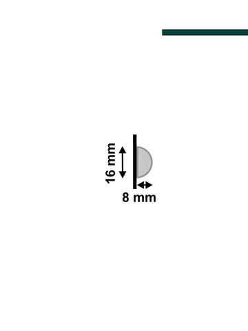 Santa Luzia - Meia cana 597 Curva Champanhe 16x8mm (PACOTE C/ 5 PEÇAS) 2,80m