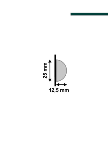 Santa Luzia - Meia cana 598 curva Champanhe  25x13mm (PACOTE C/ 6 PEÇAS) 2,80m