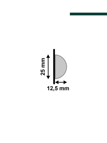 Santa Luzia - Meia cana 598 curva Oliva 25x13mm (PACOTE C/ 6 PEÇAS) 2,80m