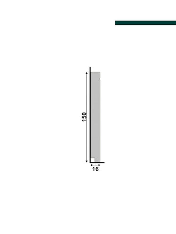 Rodapé 518 Cinza Glacial 150mm x 16mm x 2,40m - Peça -  Santa Luzia