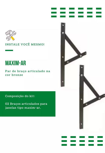 Articulação para Janela Maxim AR 20cm Bronze - Perfil