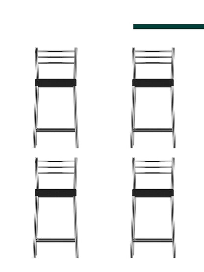 Banqueta Turim Baixa Cromada c/ Tampo Preto (4 unidades) - Flape