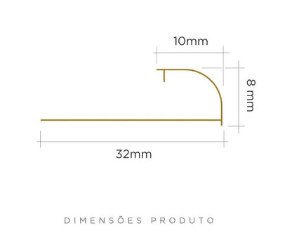 Viscardi - Perfil Bourbon Blanc 310 Brilho 10mm x 8mm x 3m (5 peças)