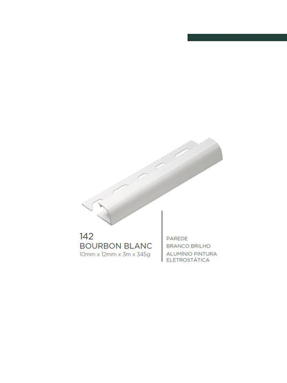 Viscardi - Perfil Bourbon Blanc 310 Brilho 10mm x 8mm x 3m (5 peças)