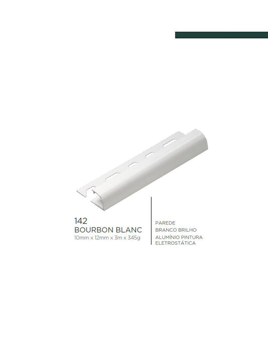 Viscardi - Perfil Bourbon Blanc 310 Brilho 10mm x 8mm x 3m (5 peças)