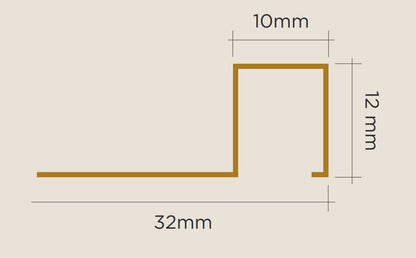 Viscardi - Perfil Firenze Preto Corten 217 - 10mm x 12mm x 3m - (5 peças)