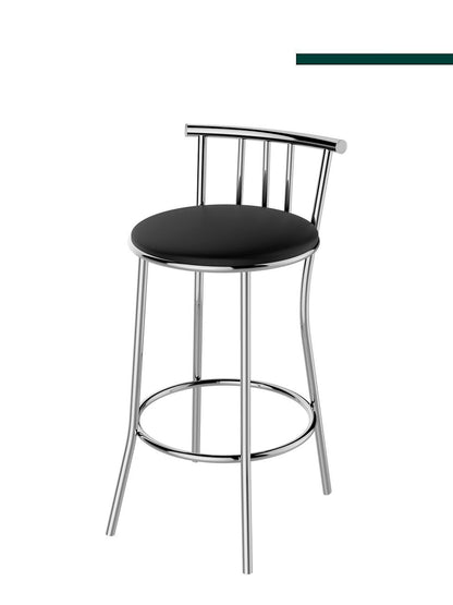 Banqueta Roma Alta Cromada c/ Tampo Preto (4 unidades) - Flape