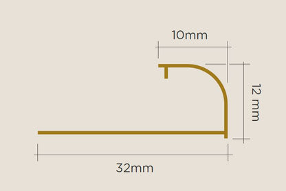 Viscardi - Perfil Bourbon Golden 356 Brilho 10mm x 12mm x 3m (5 peças)