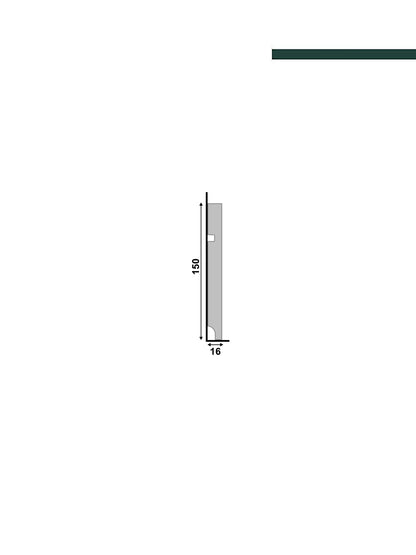 Rodapé 496 Branco – 15cm - (CX C/10 PEÇAS) Santa Luzia