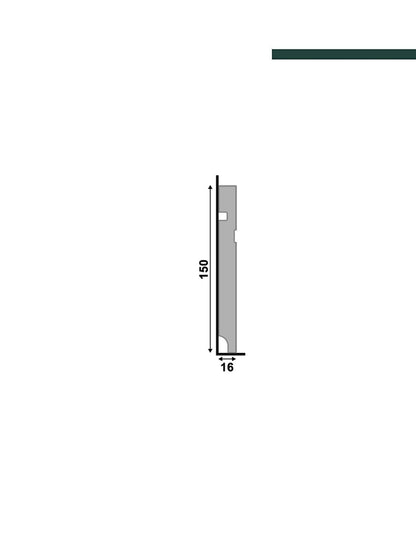 Rodapé 503 Branco – 15cm - Peça -  Santa Luzia
