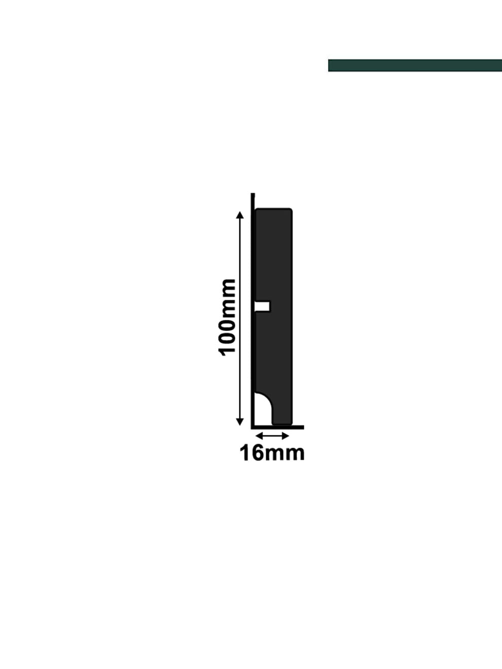 Rodapé 3547 Black – 10cm - Peça -  Santa Luzia