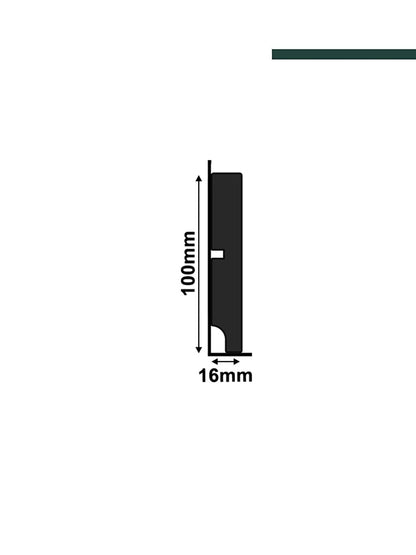 Rodapé 3547 Black – 10cm - Peça -  Santa Luzia
