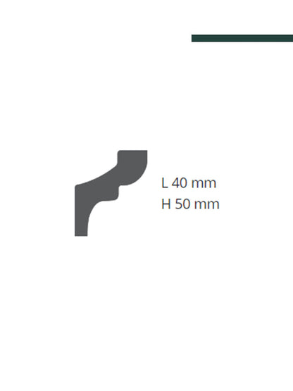 GART - Moldura Nomastyln MOD D 40mm x 50mm x 2,00m - PEÇA