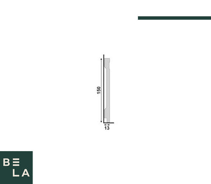 Rodapé Lev152 Branco – 15cm - Barra -  Santa Luzia